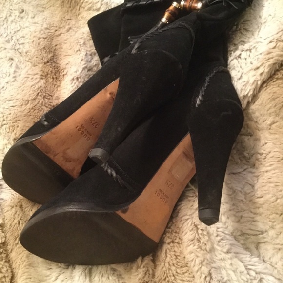 🎋Gucci Bamboo Tassel Black Suede Boots - Picture 8 of 8
